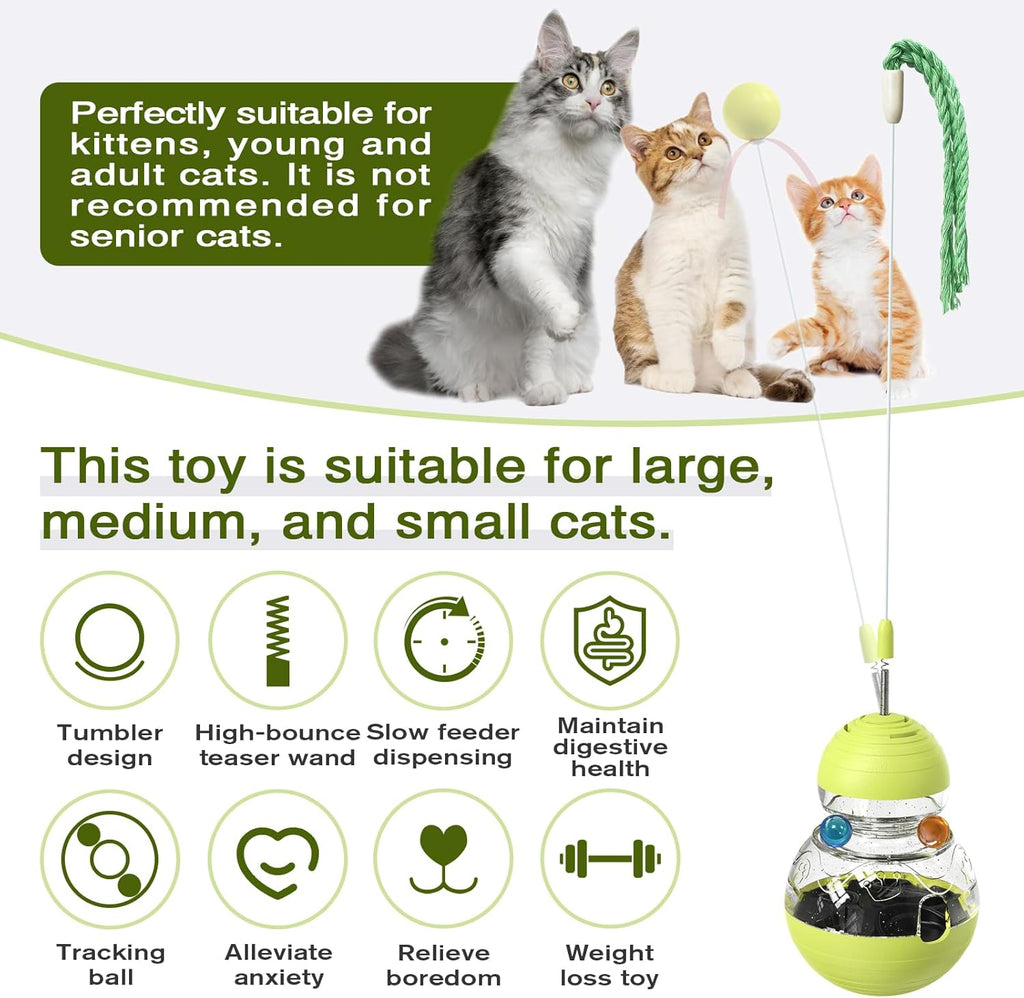 TLKNG Juguete para gatos de interior, dispensador de golosinas tamb...