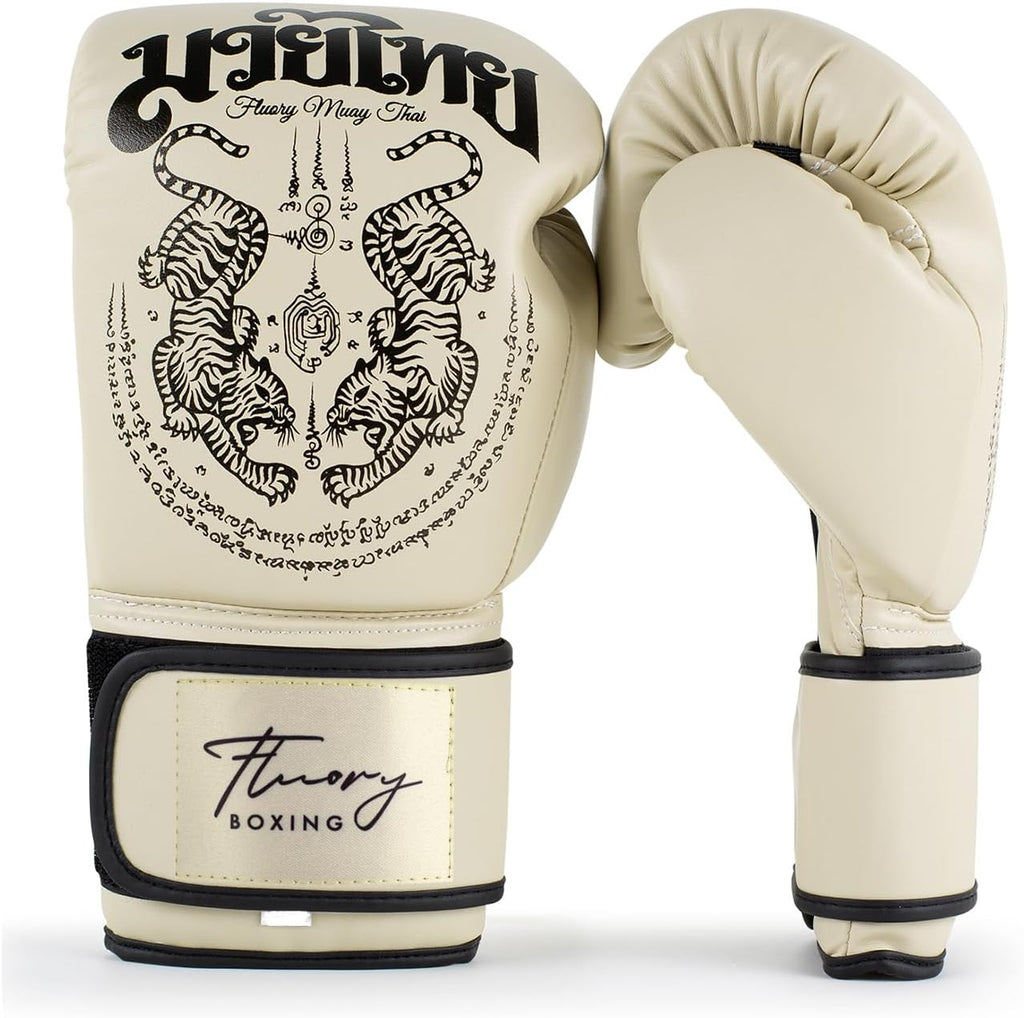 Guantes de boxeo, diseño simétrico con dos tigres, guantes de entre...