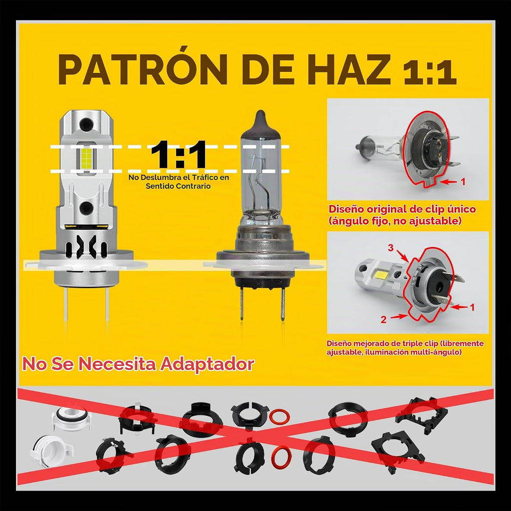 Bombilla LED H7LL\/H7 súper brillante con ventilador de refrigeraci...
