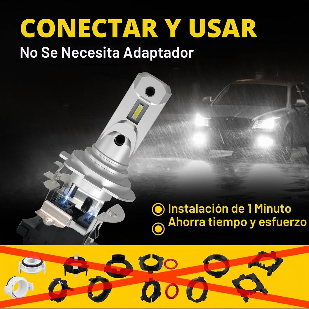 AHOBXD Bombillas H7 Super Brillantes Blancas 6500K Mejora 600% 3000...
