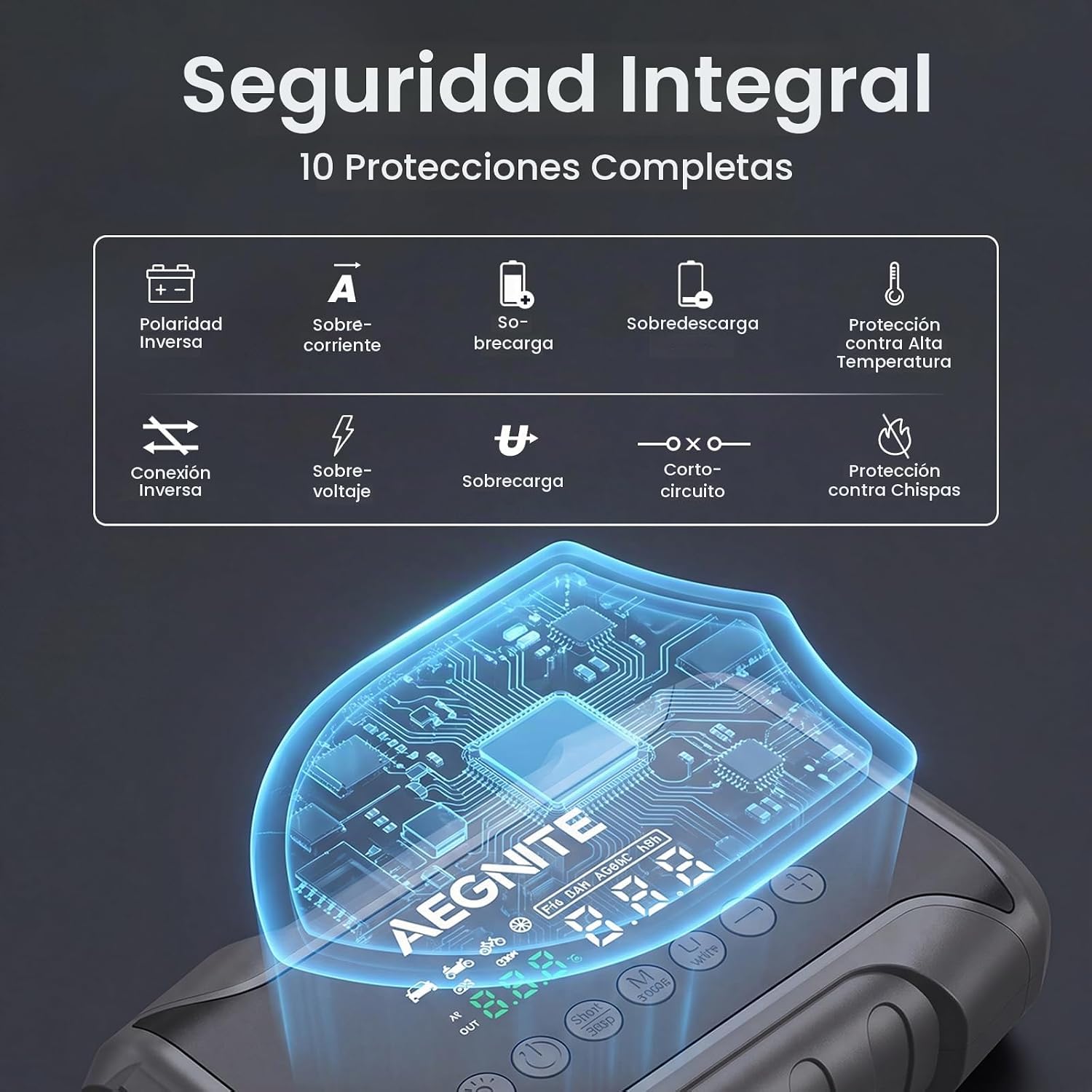 AEGNITE Arrancador con compresor de aire 3000A 150PSI | Amplificado...
