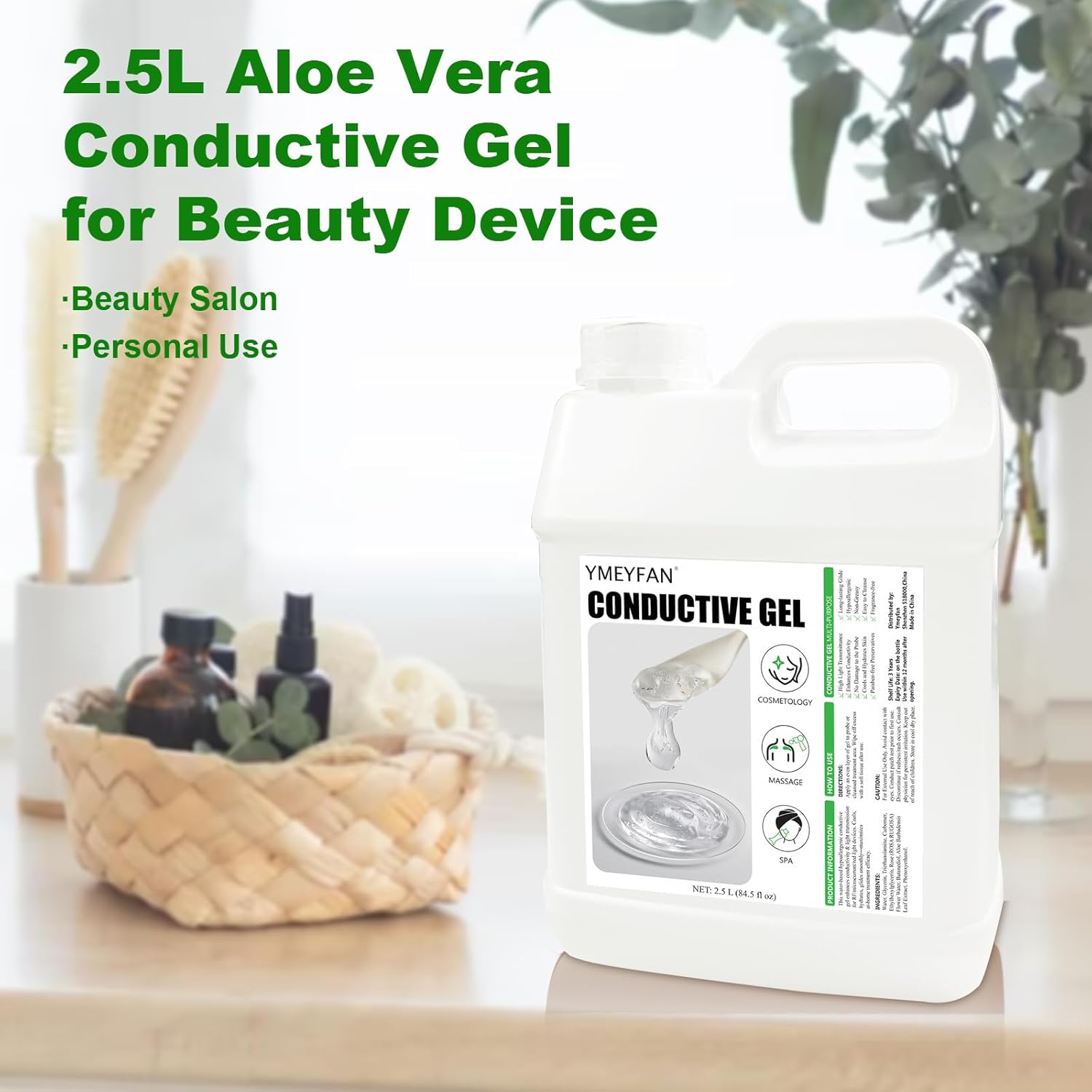 Gel conductor de aloe vera de 84 onzas líquidas para dispositivo fa...