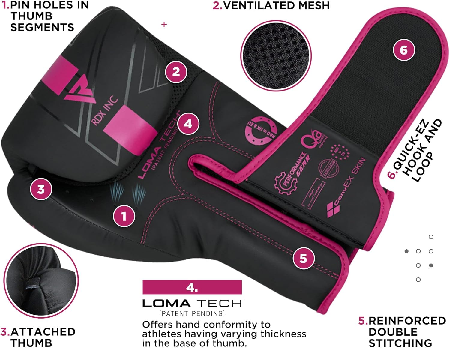 Guantes de boxeo RDX para mujeres, para entrenamiento profesional y...