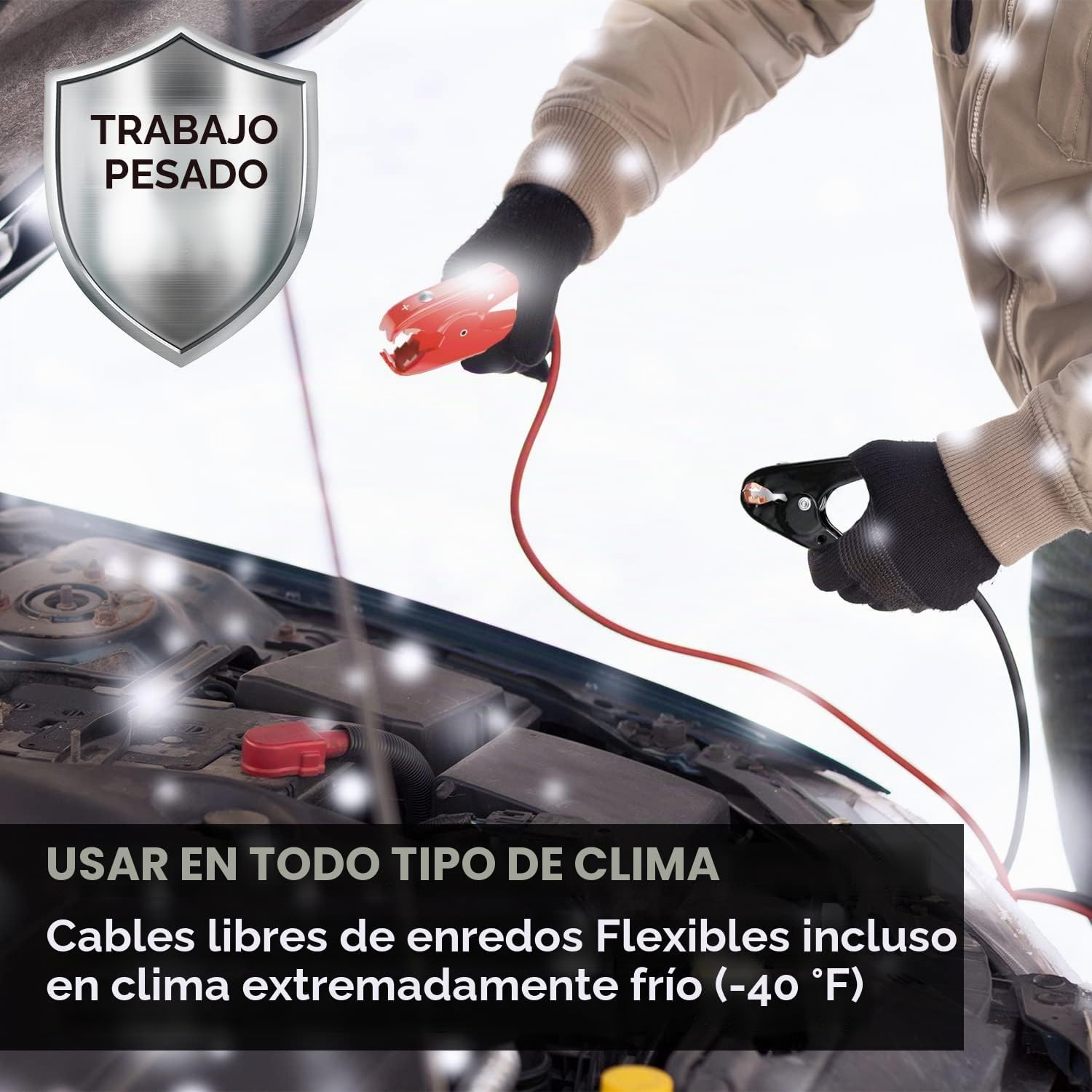 Energizer Cables de puente para batería de automóvil, cables de ref...