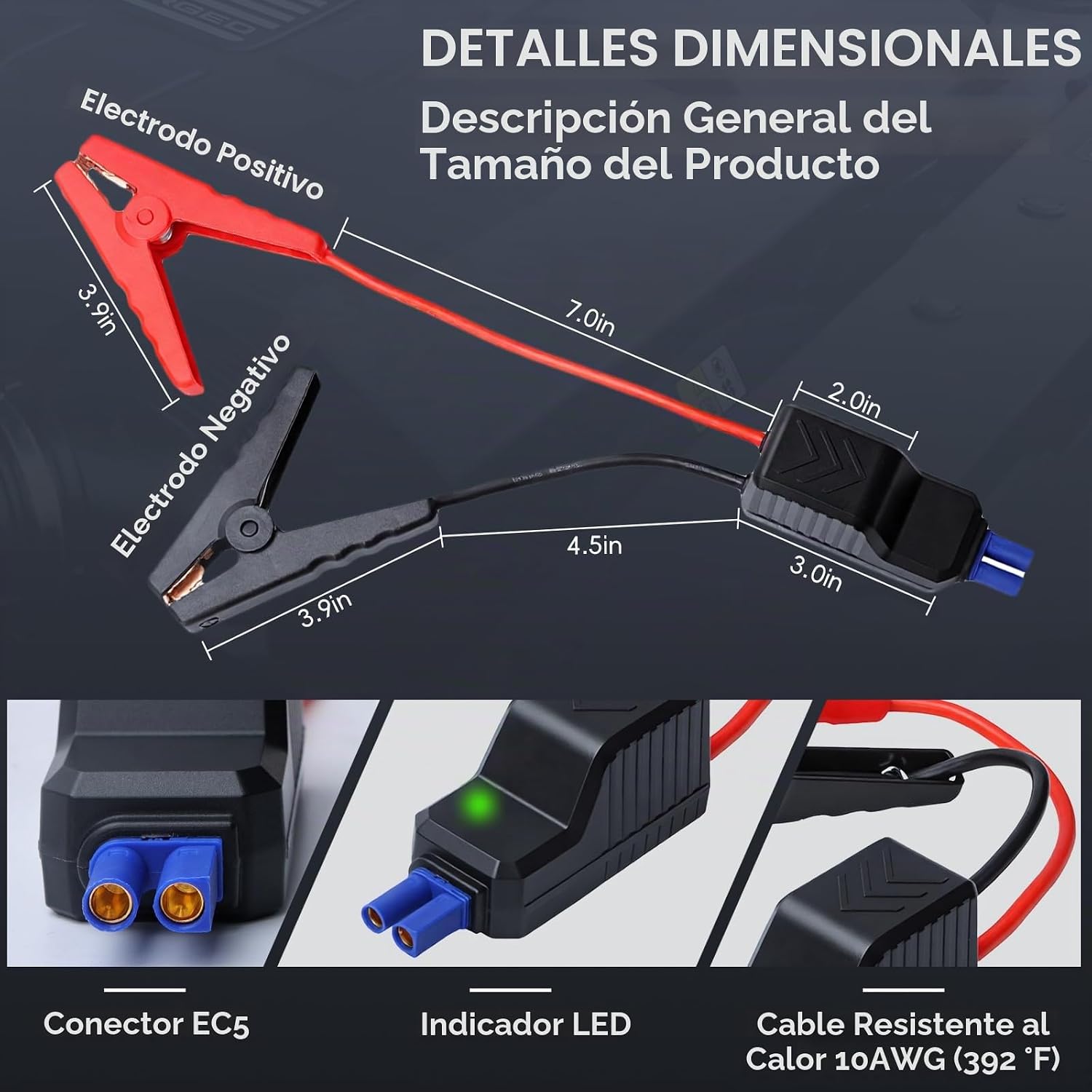 Mayspare Abrazaderas de arranque inteligentes EC5 de 10 AWG, clips...