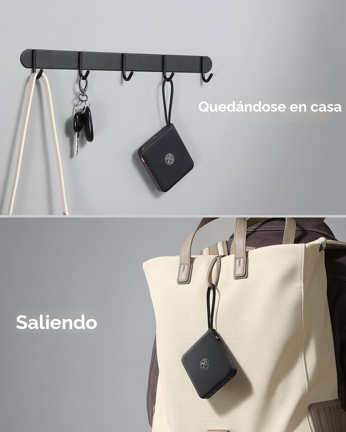 VRURC - Cargador portátil con cable incorporado, batería de 10000 m...