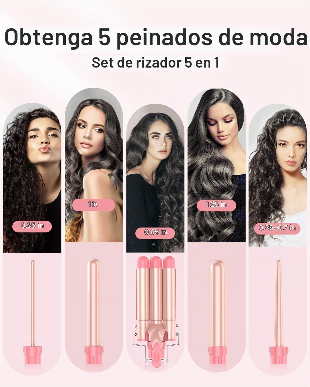 Varita Rizadora Waver - BESTOPE PRO Juego de Varita Rizadora 5 en 1...