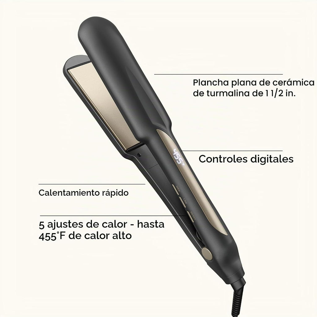 Infiniti PRO CONAIR Plancha digital de turmalina de cerámica de 1 ½...
