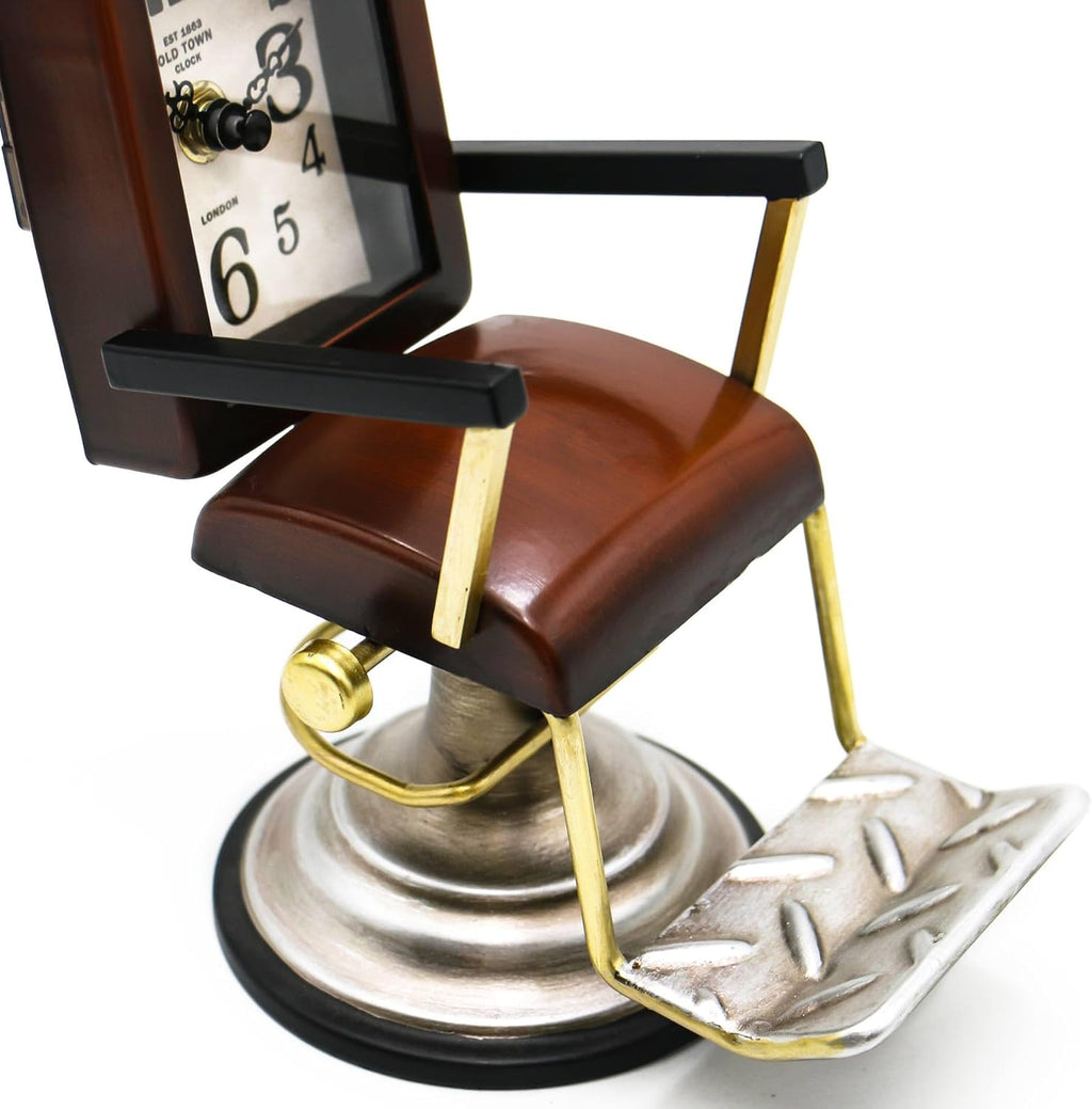 Reloj de escritorio YOUKI de bronce para barbero, reloj para peluqu...