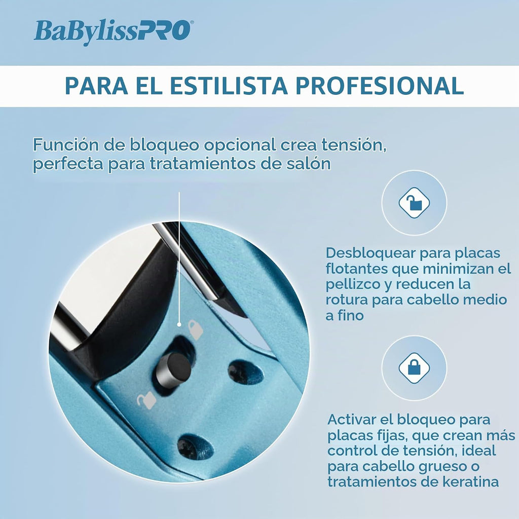 BabylissPRO Nano Titanium Ionic Plancha de pelo, plancha profesiona...