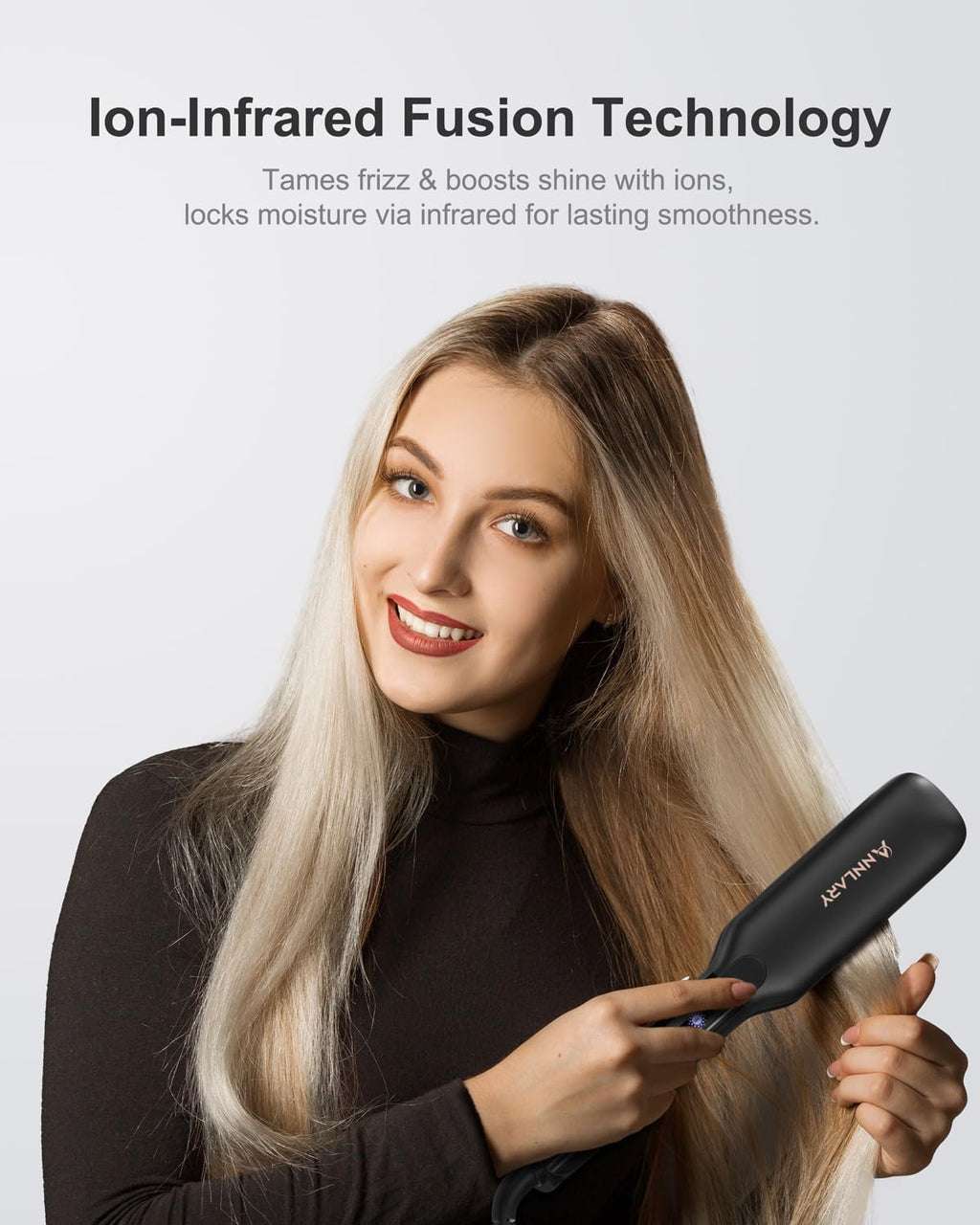 ANNLARY Plancha para el cabello, plancha plana de 1.75 pulgadas con...