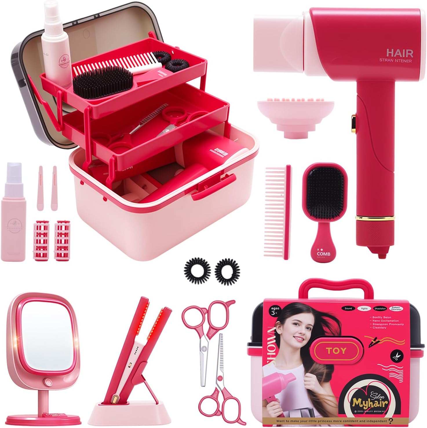 Juguetes de peluquería para niñas de 3 a 8 años, juego de peluquerí...