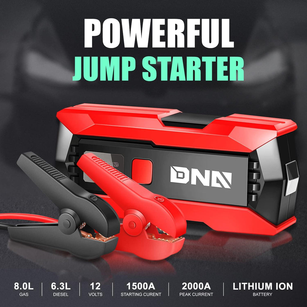 DNA Motoring Batería de coche portátil multifunción de 12 V 2000 A...