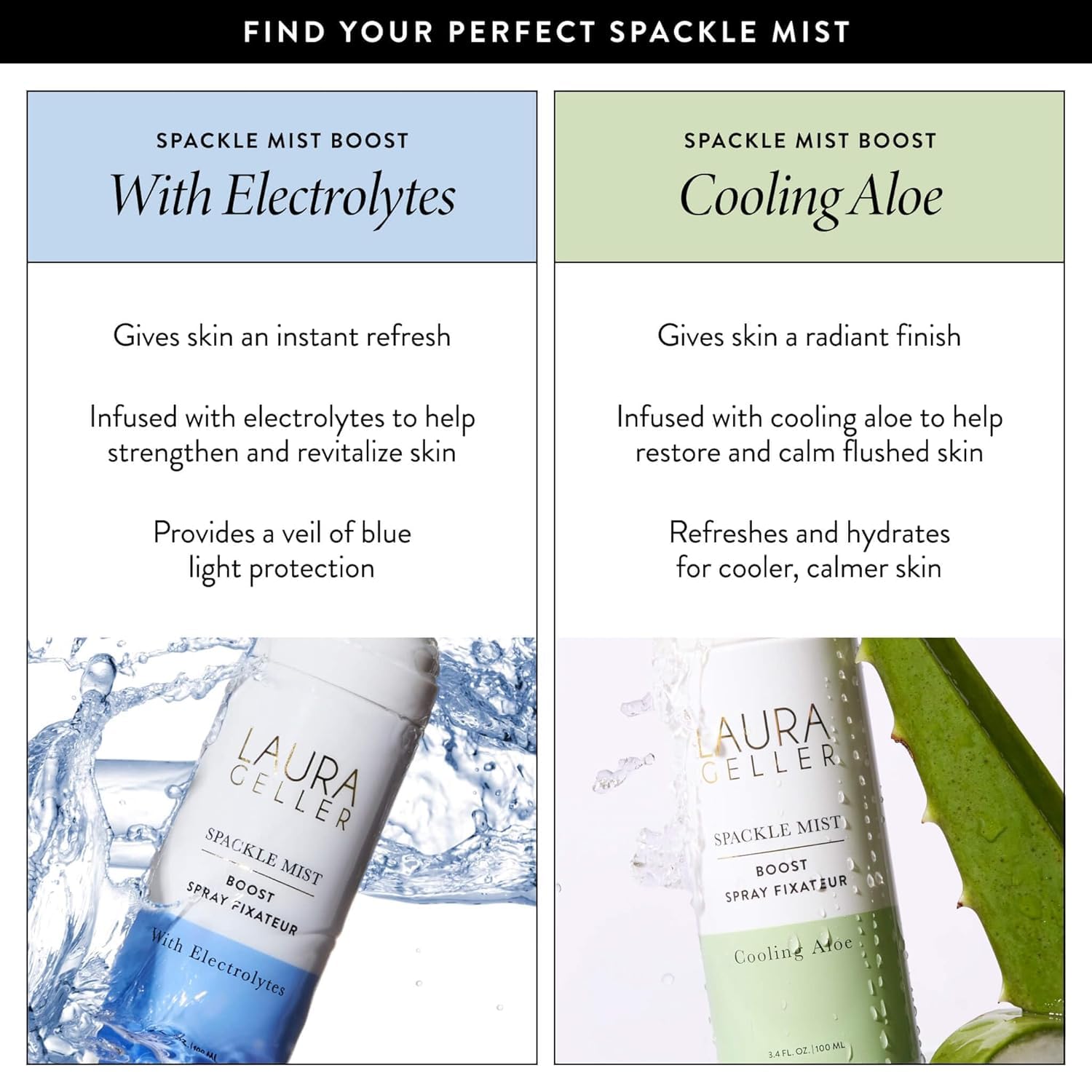 LAURA GELLER NEW YORK Spackle Mist Boost con aloe refrescante - Spr...