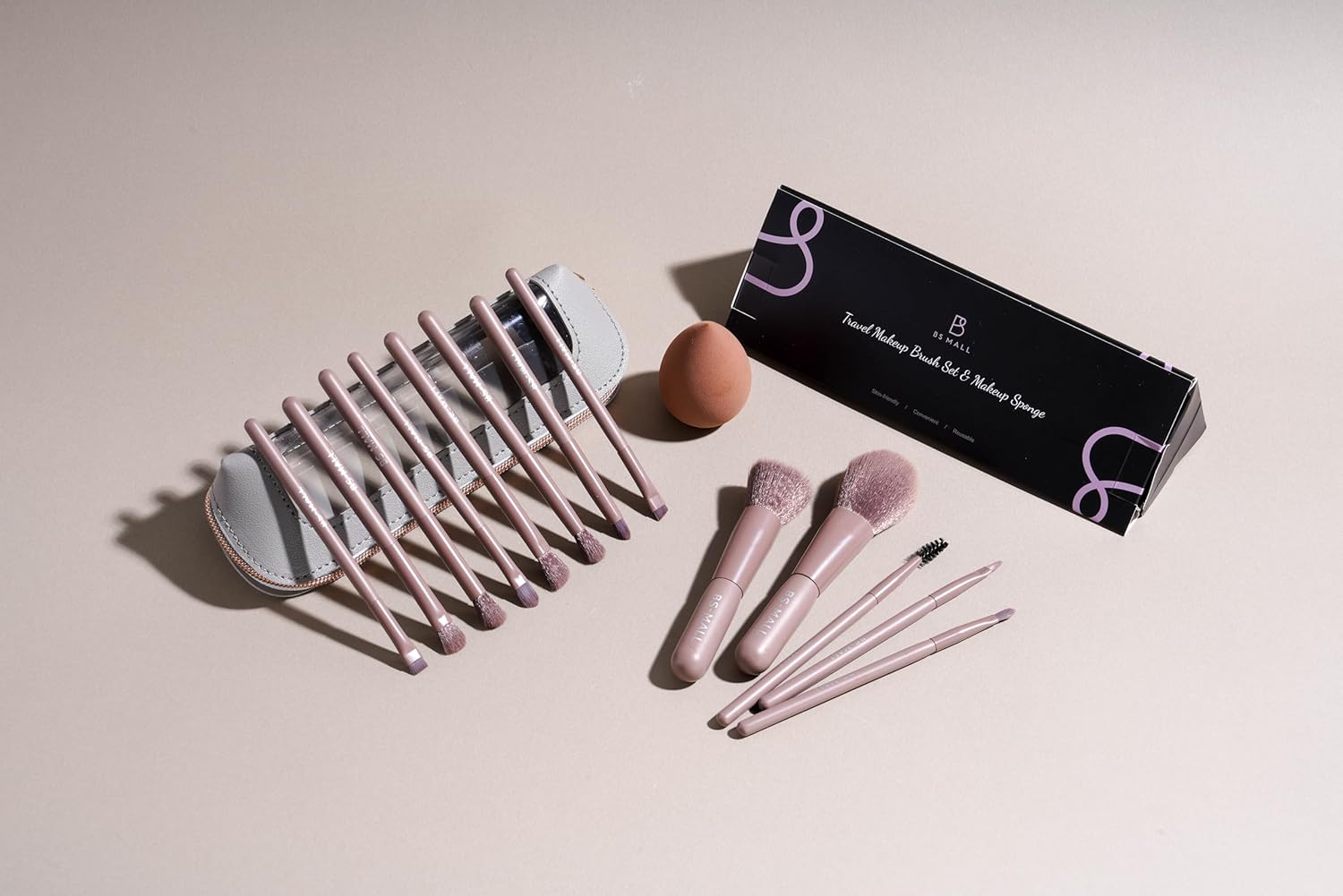 BS-MALL - Juego de 14 brochas de maquillaje con 1 esponja de maquil...