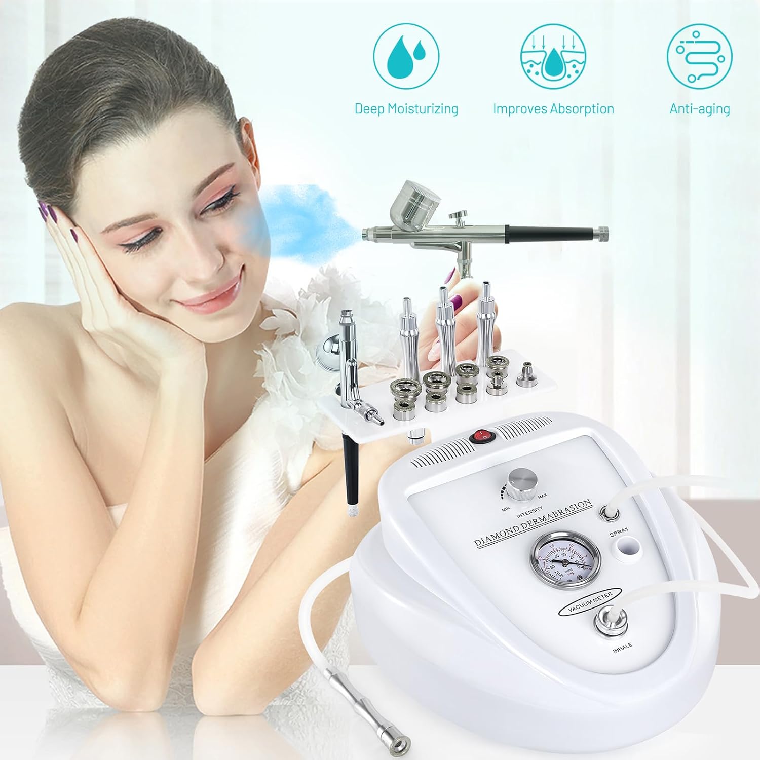 Máquina de microdermoabrasión con diamante 2 en 1, Yofuly con poten...
