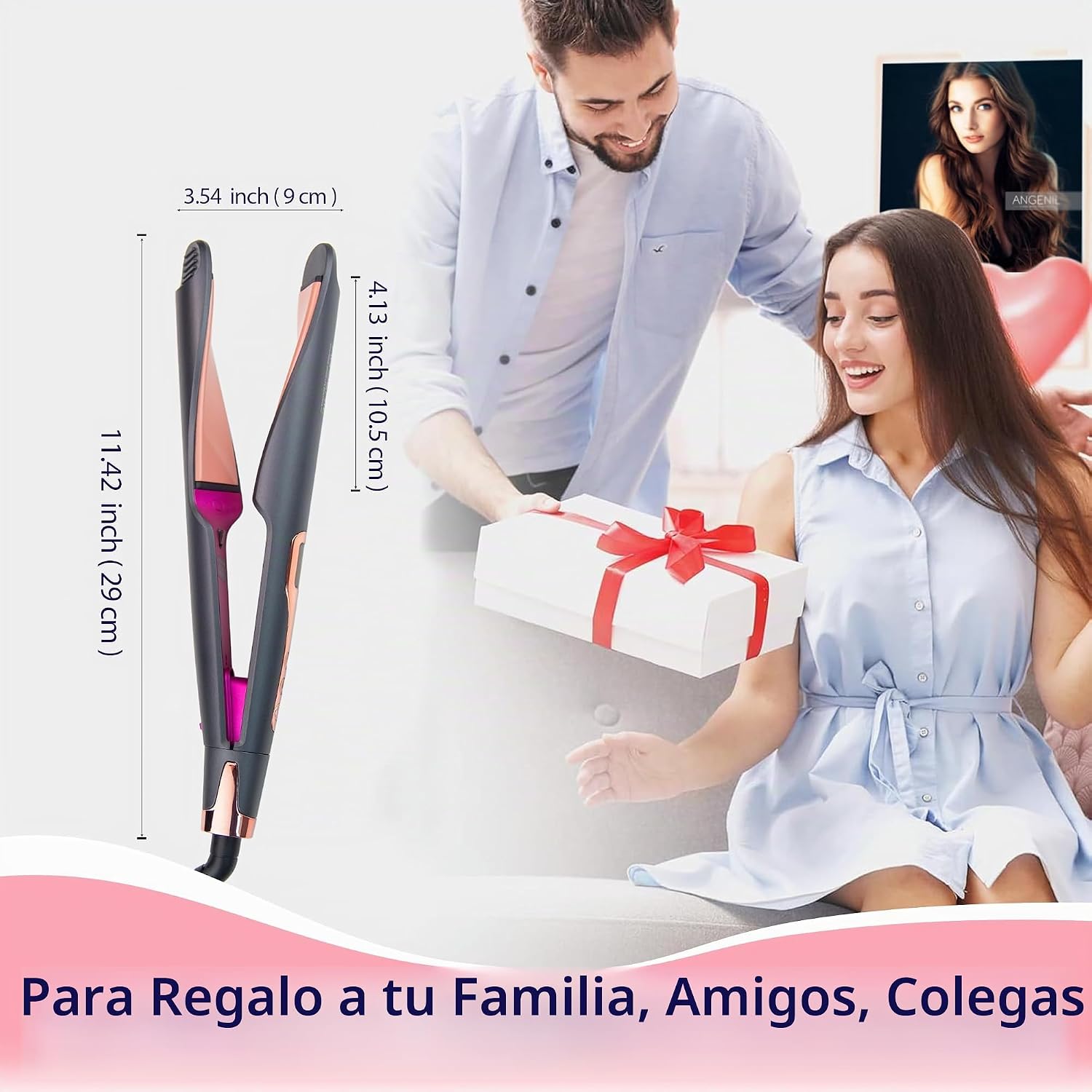 ANGENIL Plancha Plana de Cerámica Pro Twist de 1 Pulgada, Alisador...