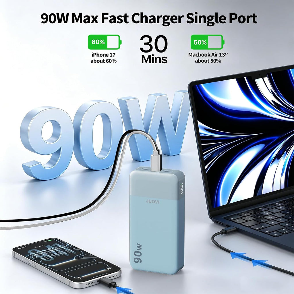 JUOVI Banco de energía para computadora portátil, 20000 mAh, 90 W,...