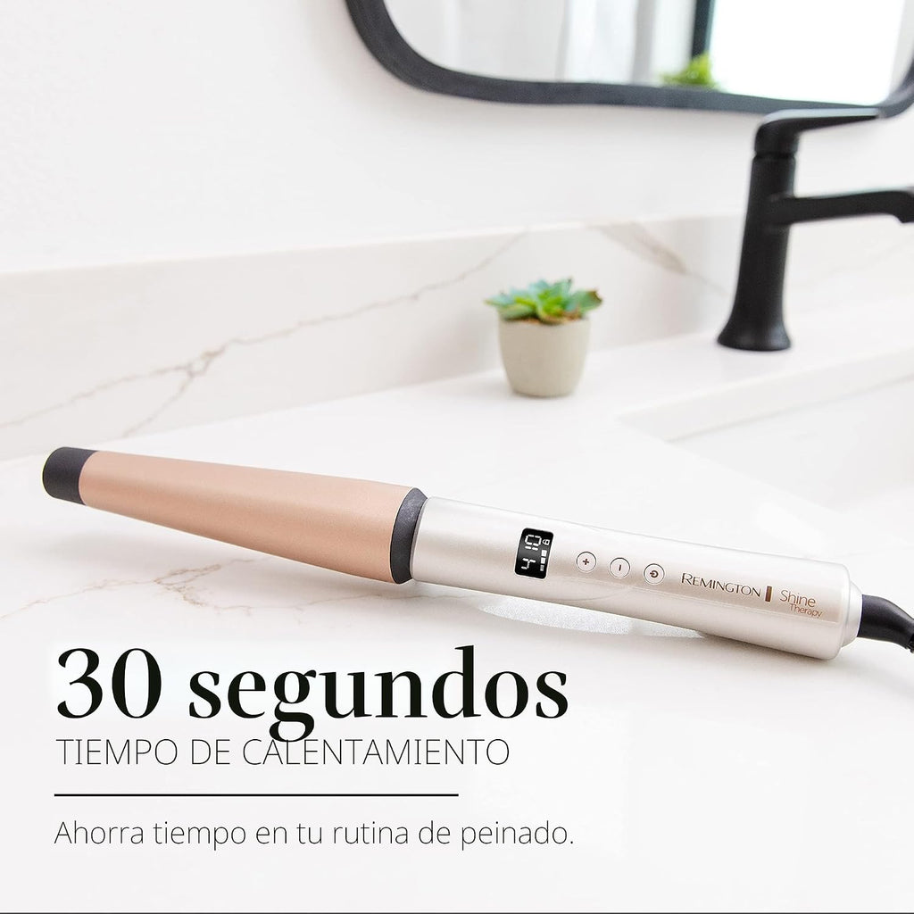 REMINGTON SHINE THERAPY - Varita rizadora, infundida con aceite de...