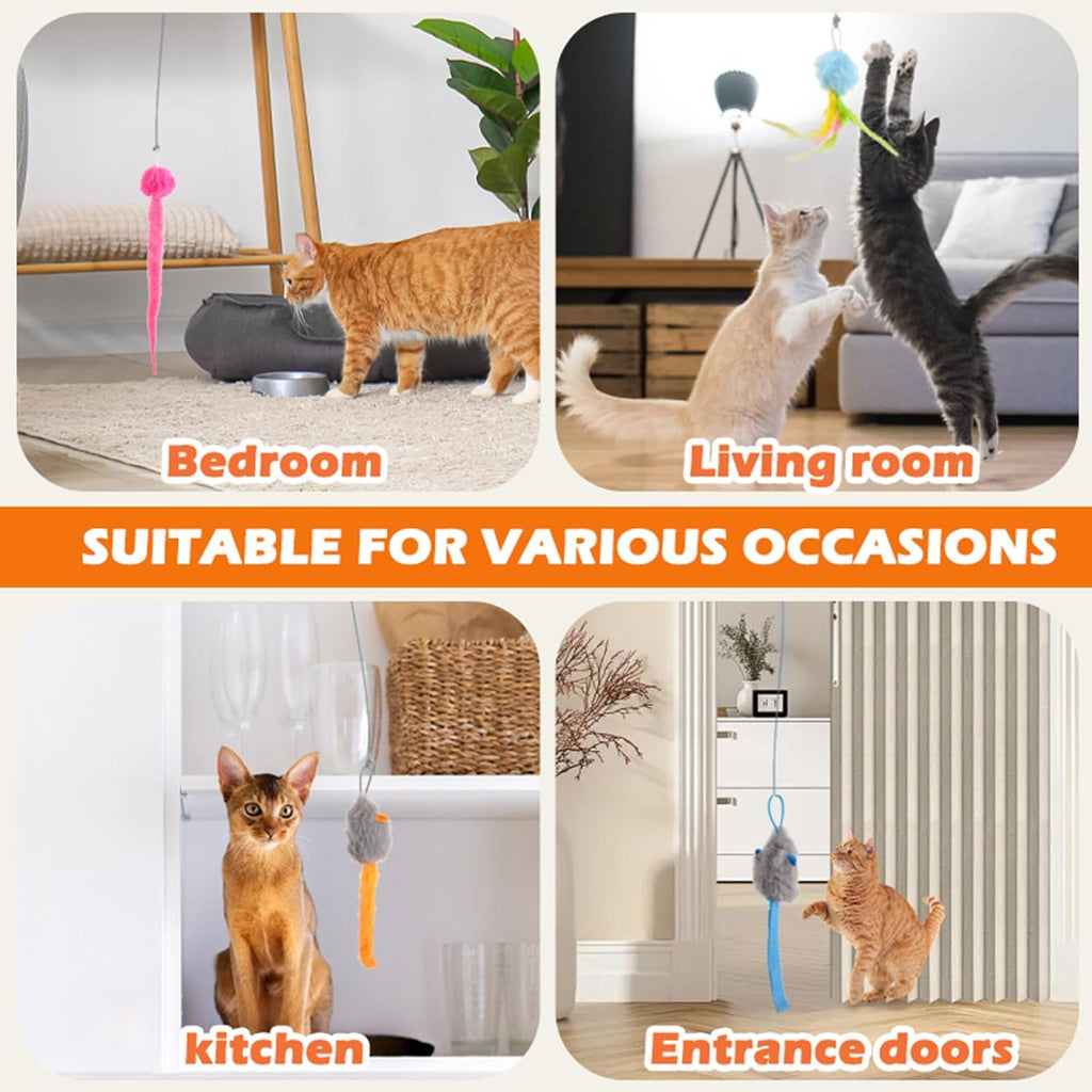 HAPPYCODE Juguete interactivo para gatos, pájaro aleteado y pluma g...