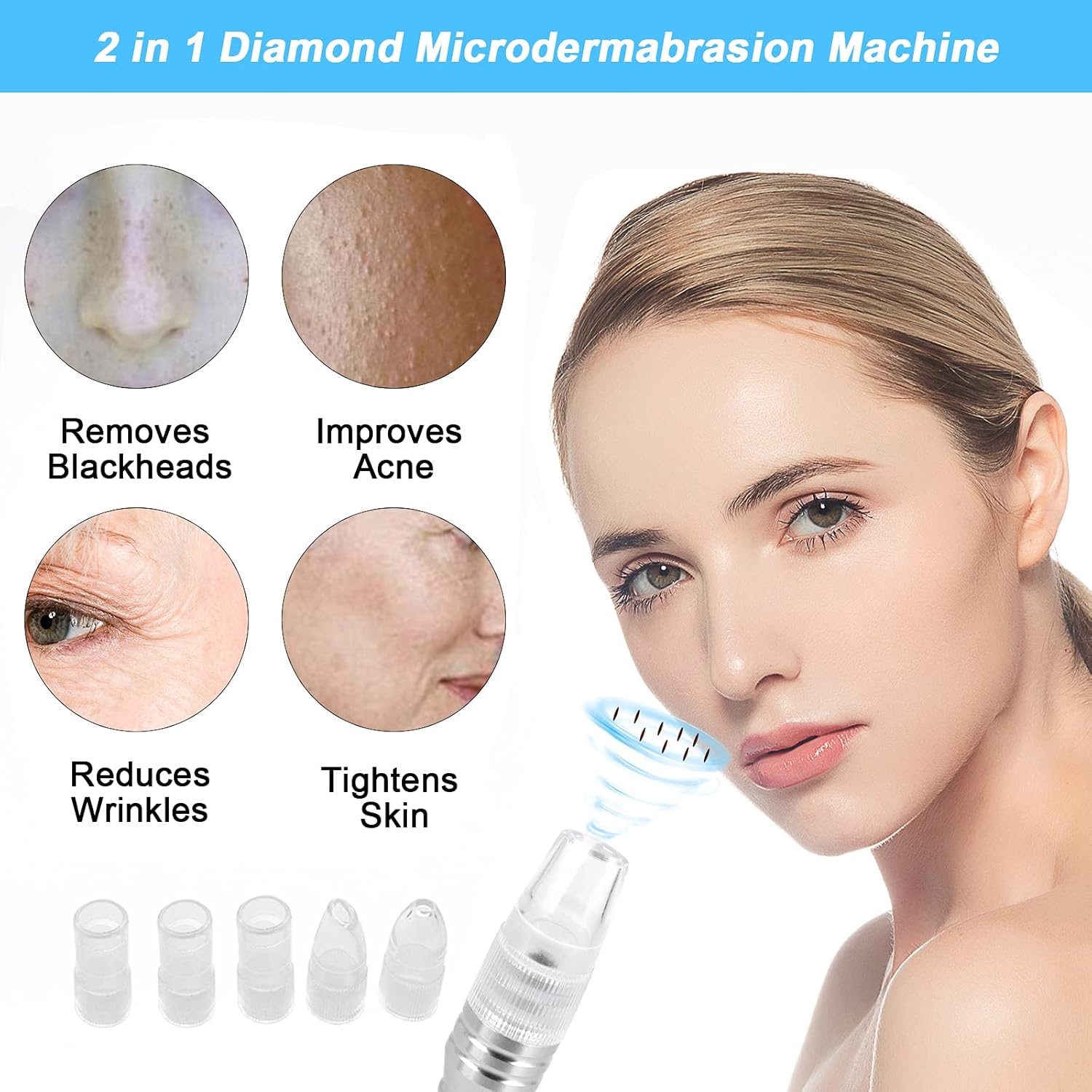 Máquina de microdermoabrasión de diamante 2 en 1, equipo profesiona...