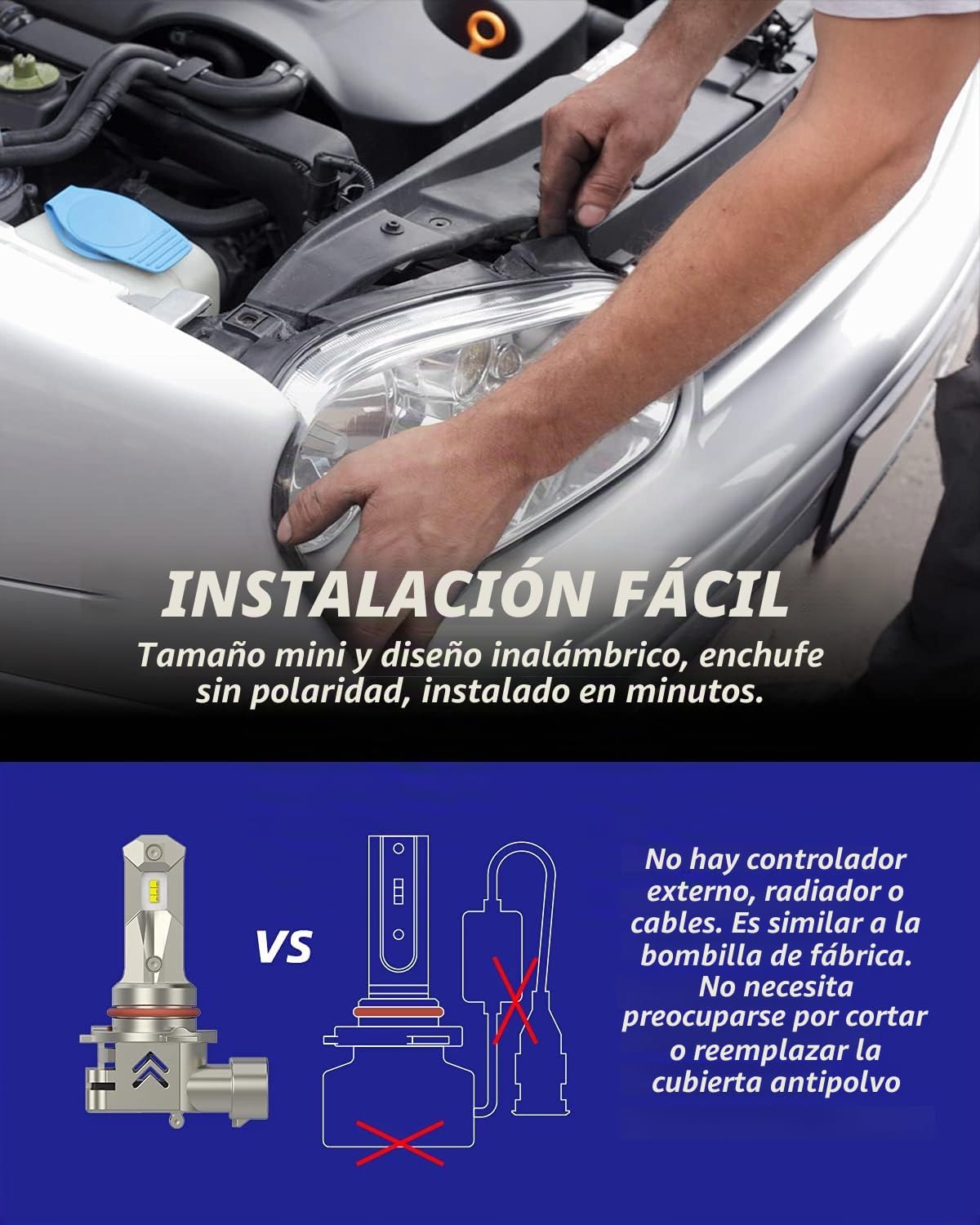 AUTOONE - Bombillas LED 9005 mejoradas de 22000 lúmenes para haz al...