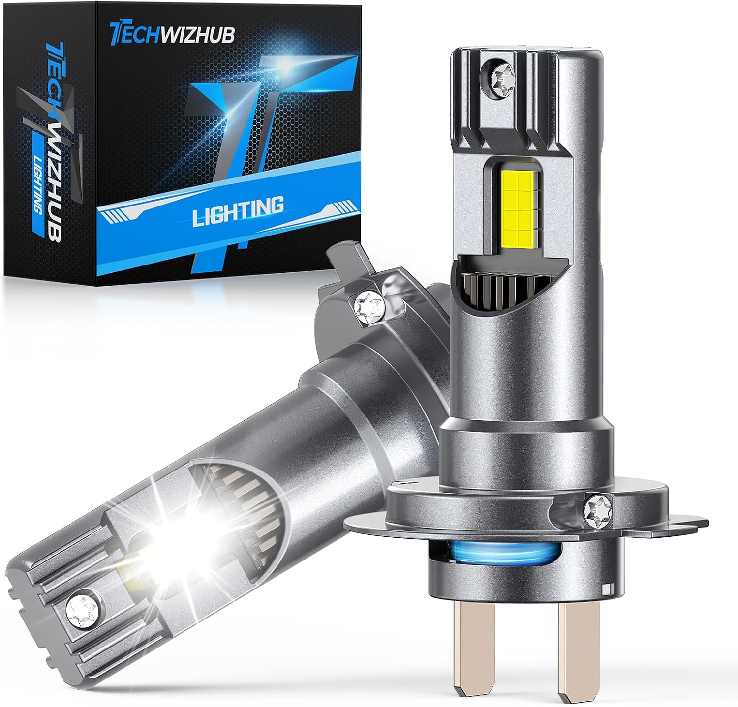 TechWizHub Luces antiniebla H7, ultrabrillo mejorado de 24,000 lm c...