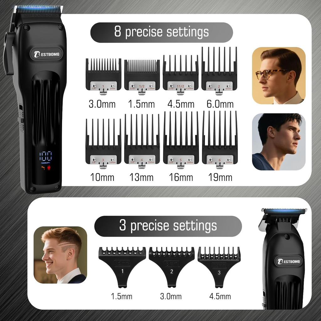 BESTBOMG® Cortapelo para hombres, cortapelos profesionales, juego d...