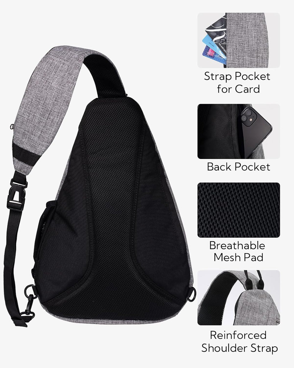 WATERFLY - Mochila con eslinga, pequeña, bandolera, de hombro, para...