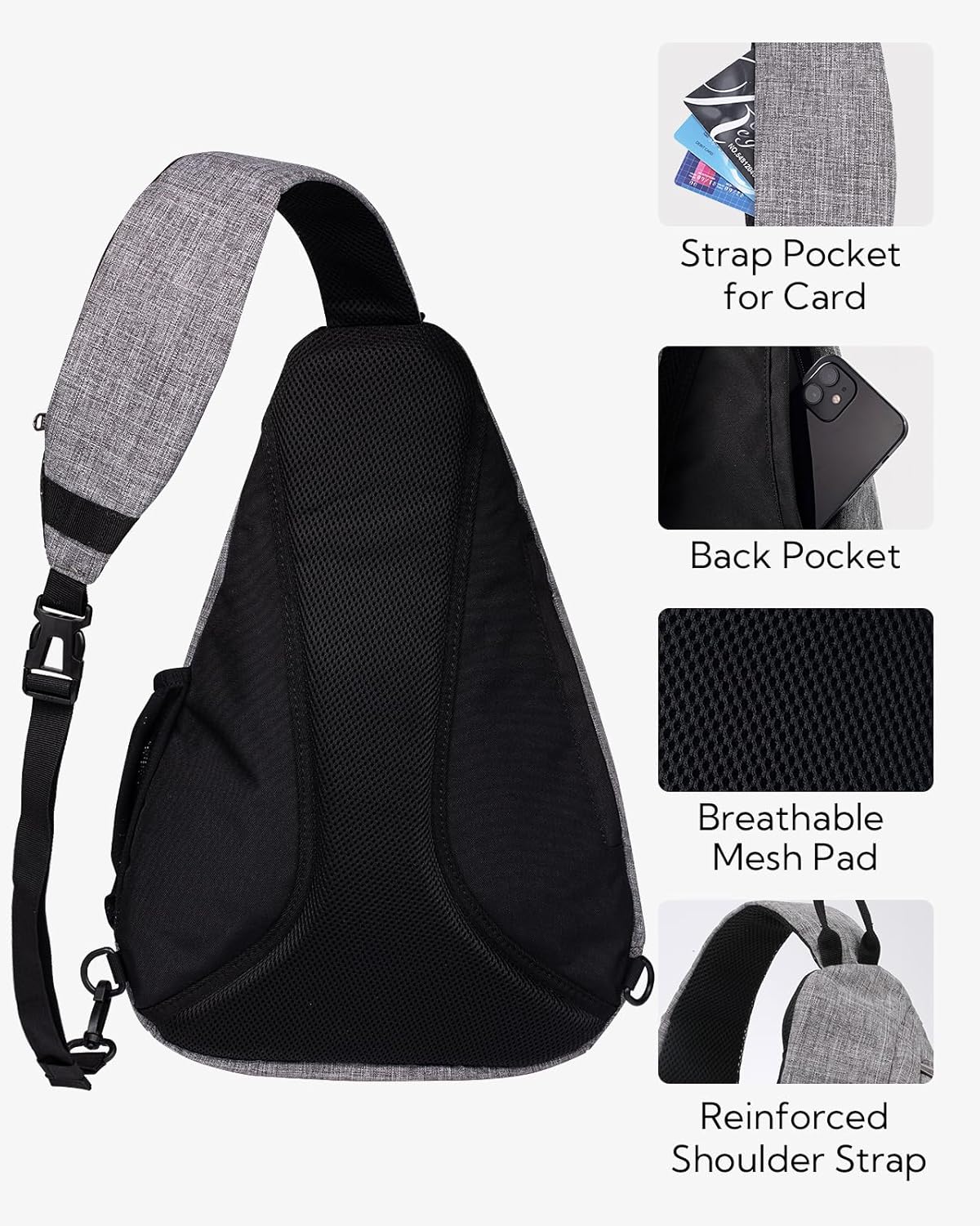 WATERFLY - Mochila con eslinga, pequeña, bandolera, de hombro, para...