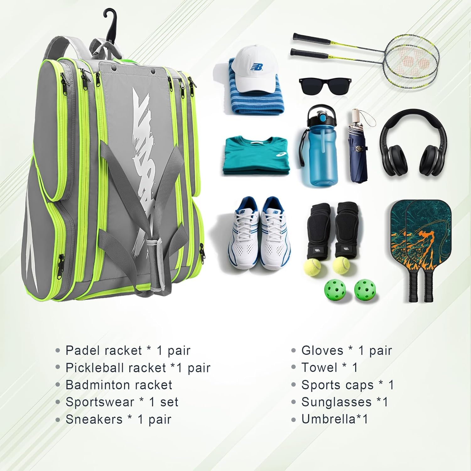 TILDOSAC Bolsa de pickleball \u2013 Bolsa grande de paleta para 4 p...
