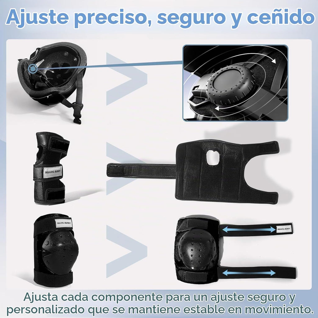 RollingBunny Juego de equipo de protección de patinaje para adultos...