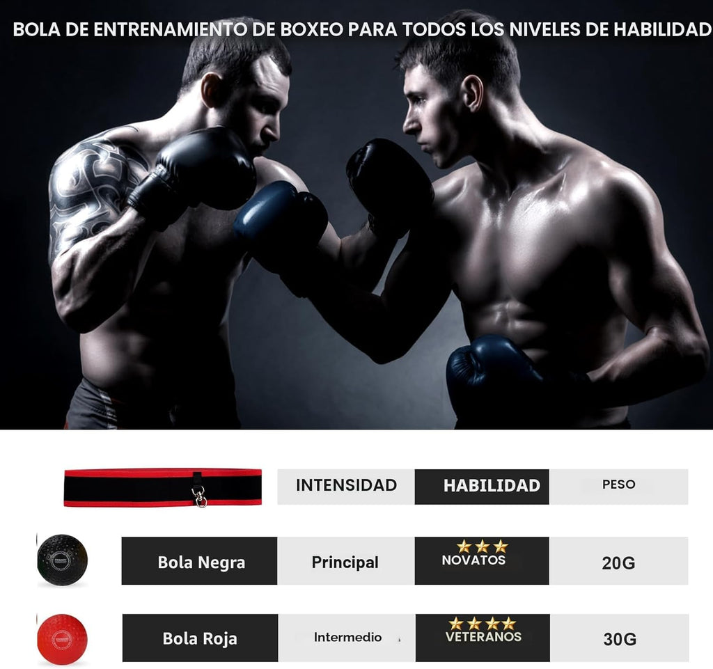 Dermasy - Pelota de reflejos de boxeo mejorada, pelota de entrenami...