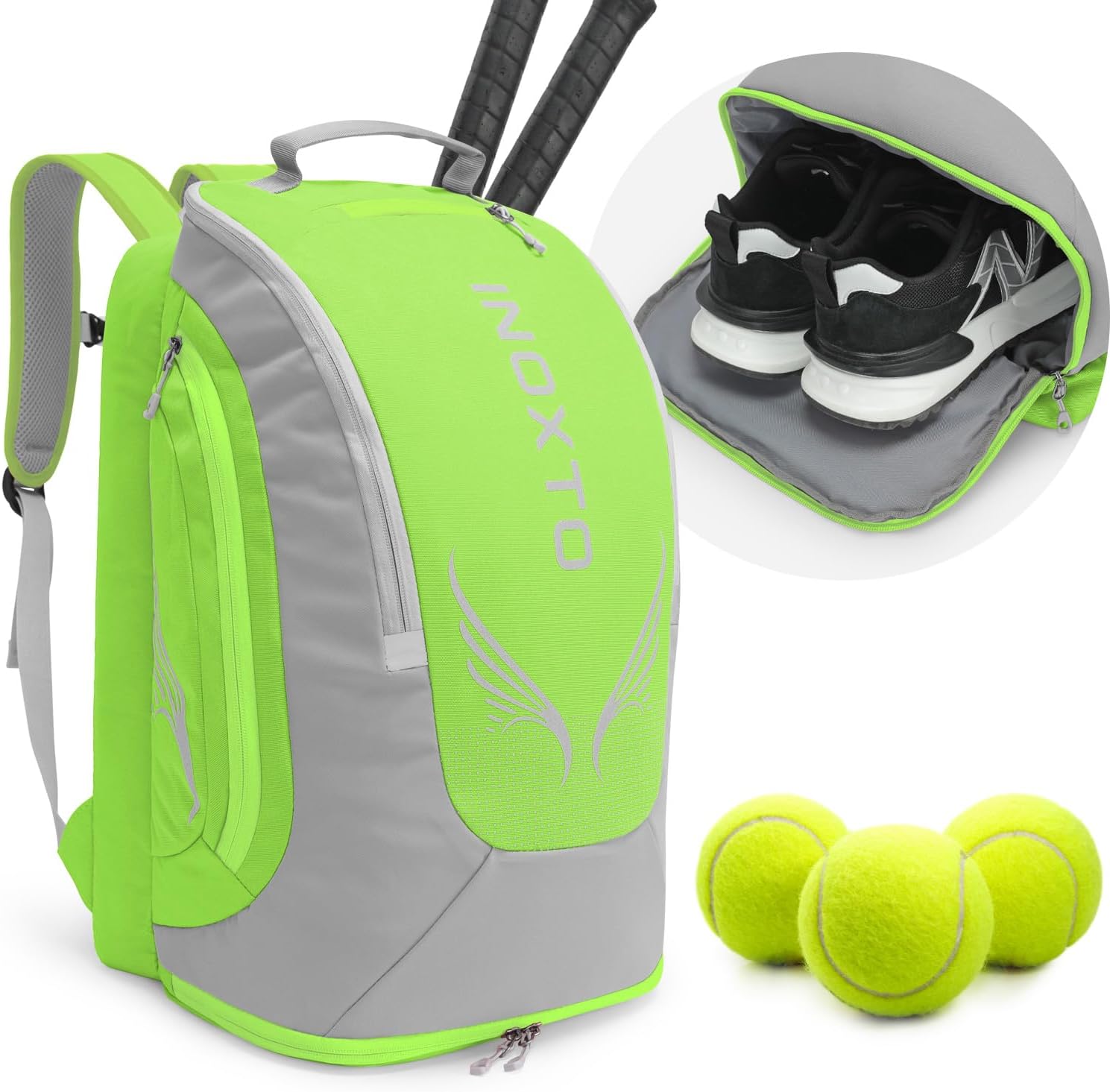 INOXTO Mochila de tenis de 40L para hombres y mujeres, bolsa grande...
