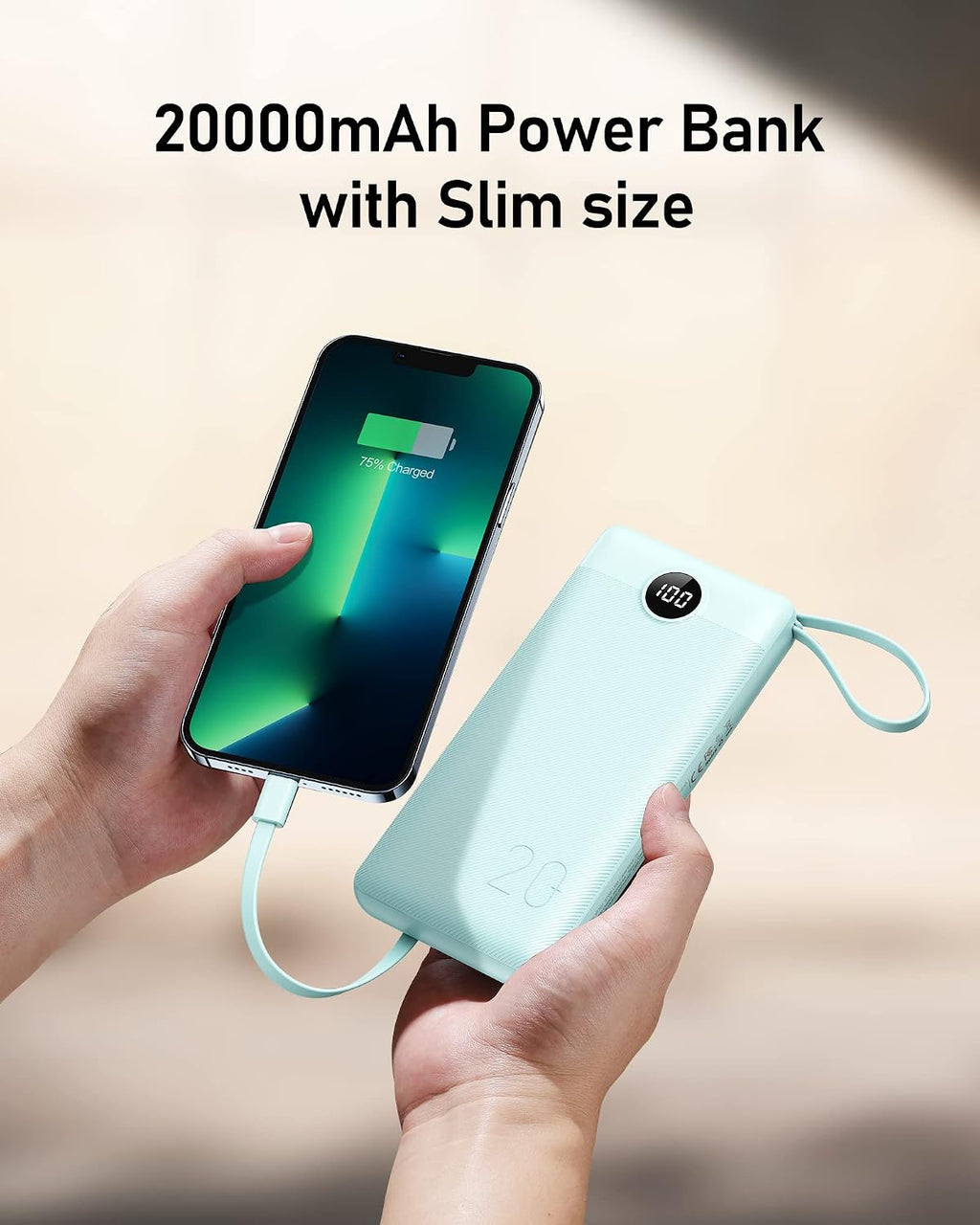 VEEKTOMX Cargador portátil con cables integrados, banco de energía...