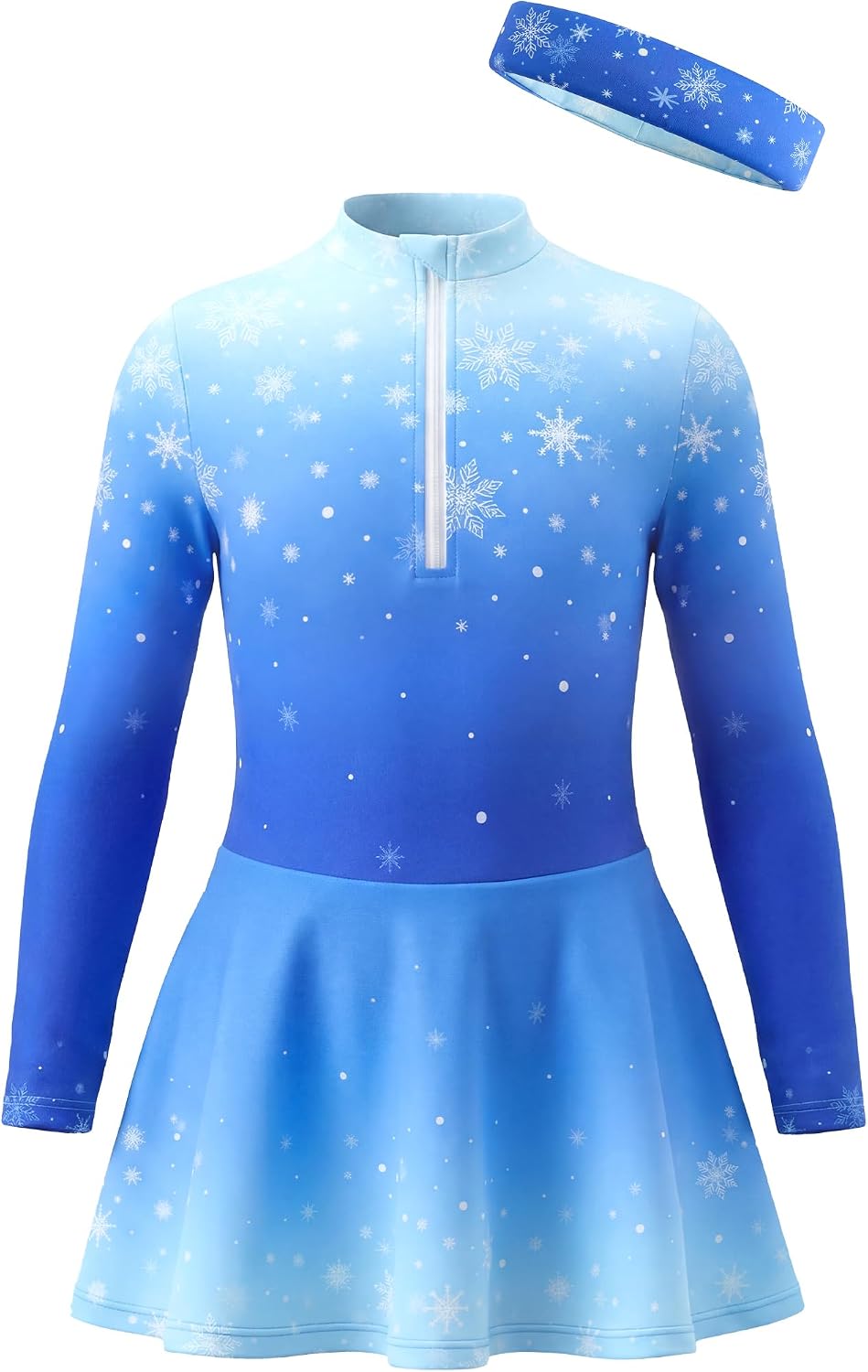Wenlia Conjunto de vestido de patinaje sobre hielo para niñas, de m...