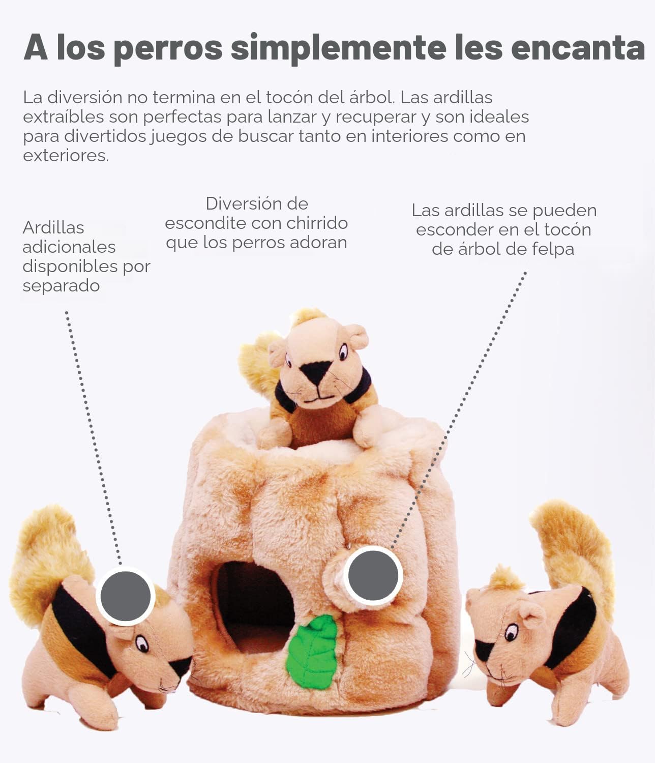 Outward Hound Hide A Squirrel - Juguete de rompecabezas de peluche...