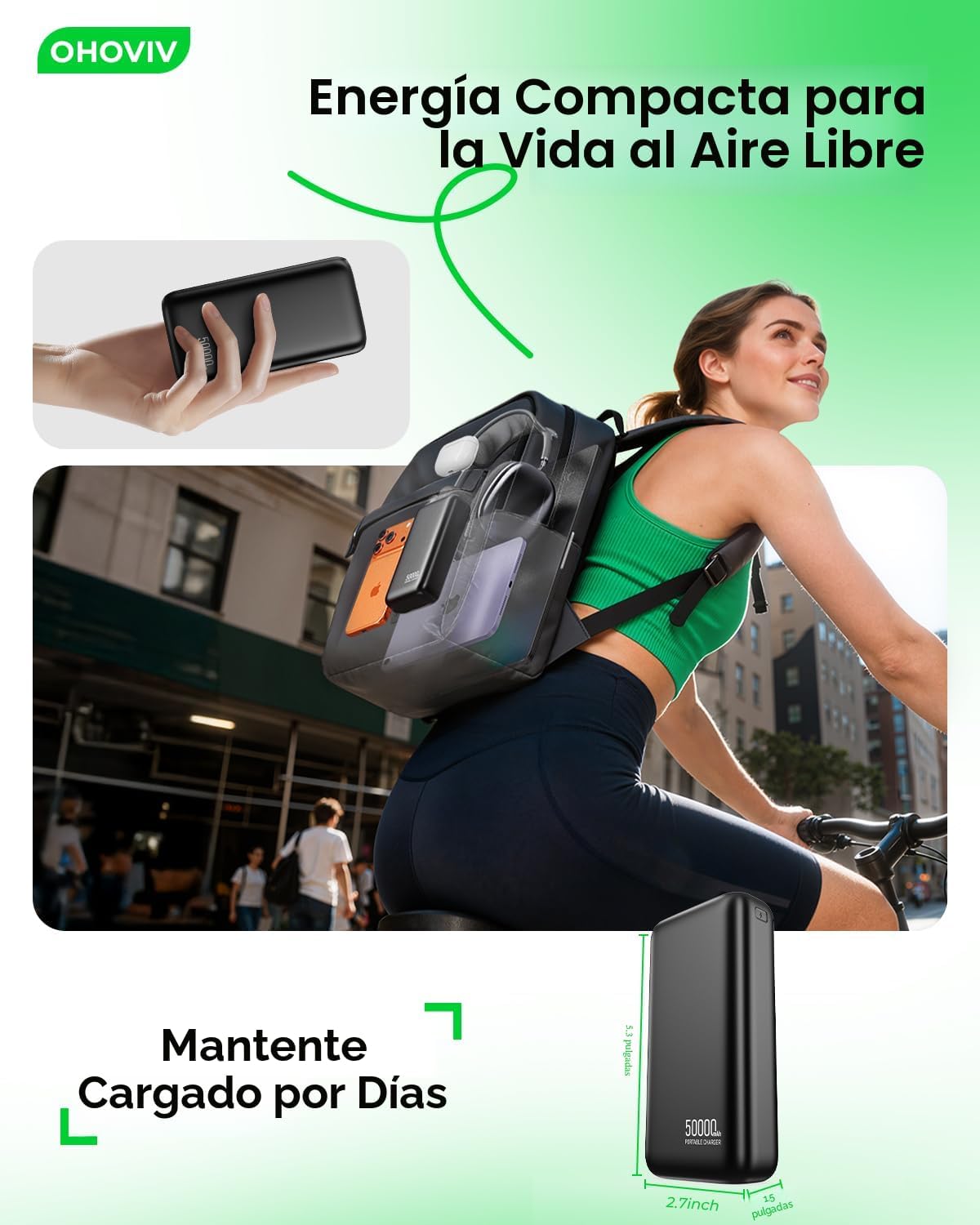 OHOVIV Cargador Portátil 50000mAh Banco de Energía - Carga Rápida 2...