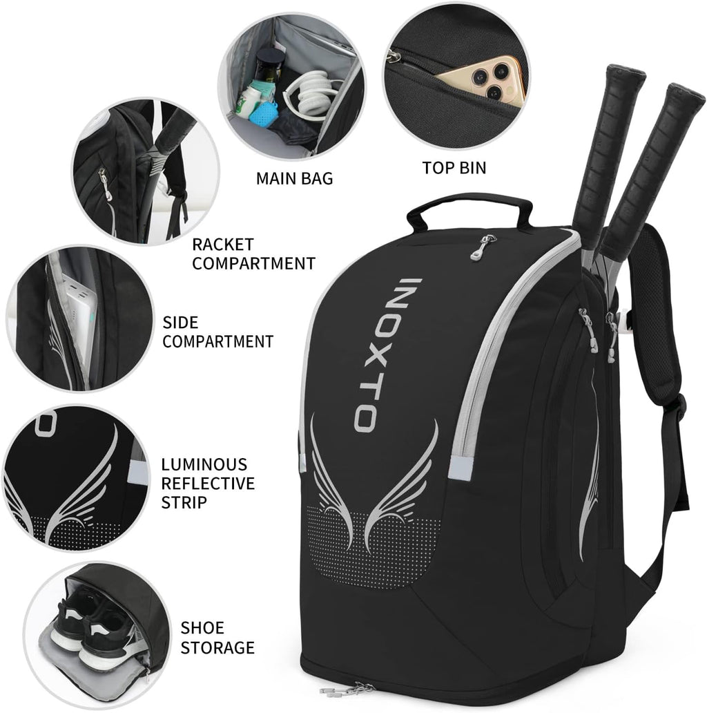 INOXTO Mochila de tenis de 40L para hombres y mujeres, bolsa grande...