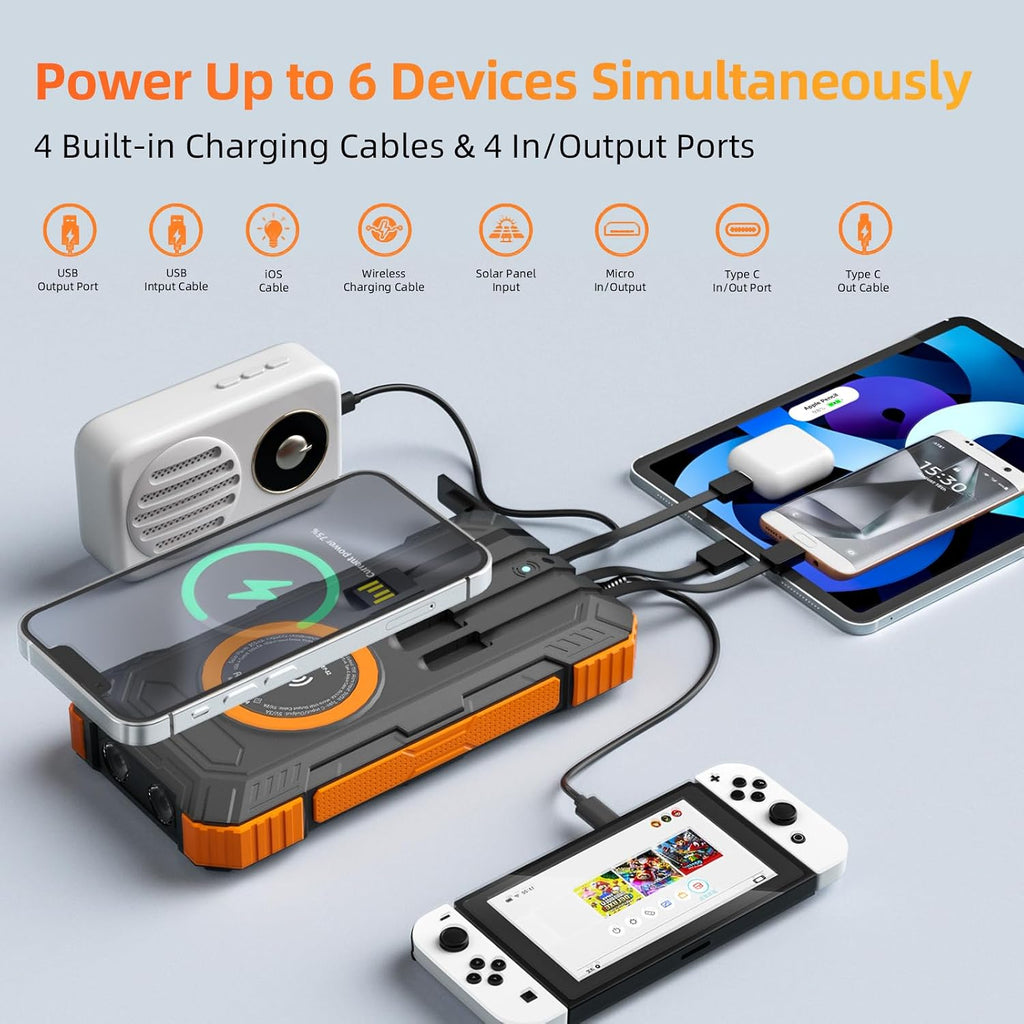 YOLOSKS Cargador solar de 49800 mAh, cargador de teléfono portátil...
