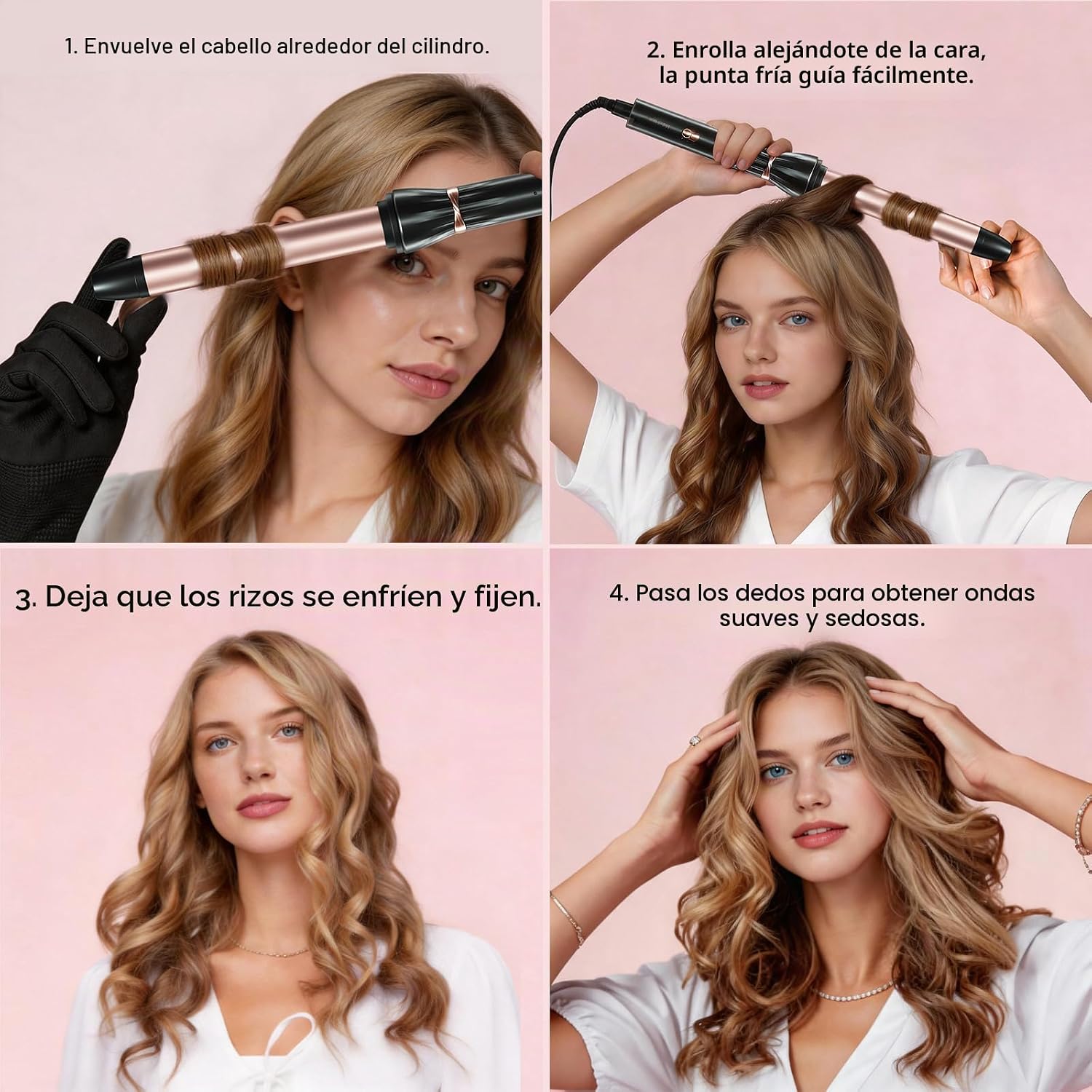 Hahahope Varita rizadora de cerámica de 1 pulgada para ondas suelta...