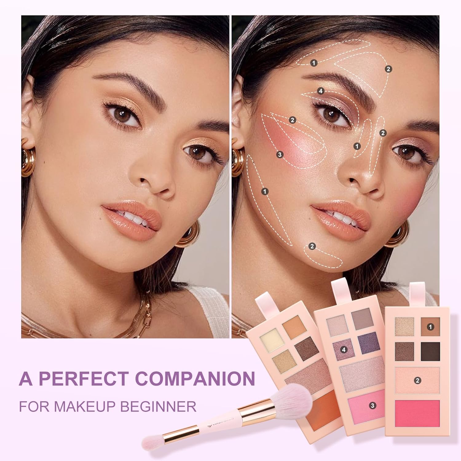 Color Nymph Juego pequeño de paleta de maquillaje para el rostro |...