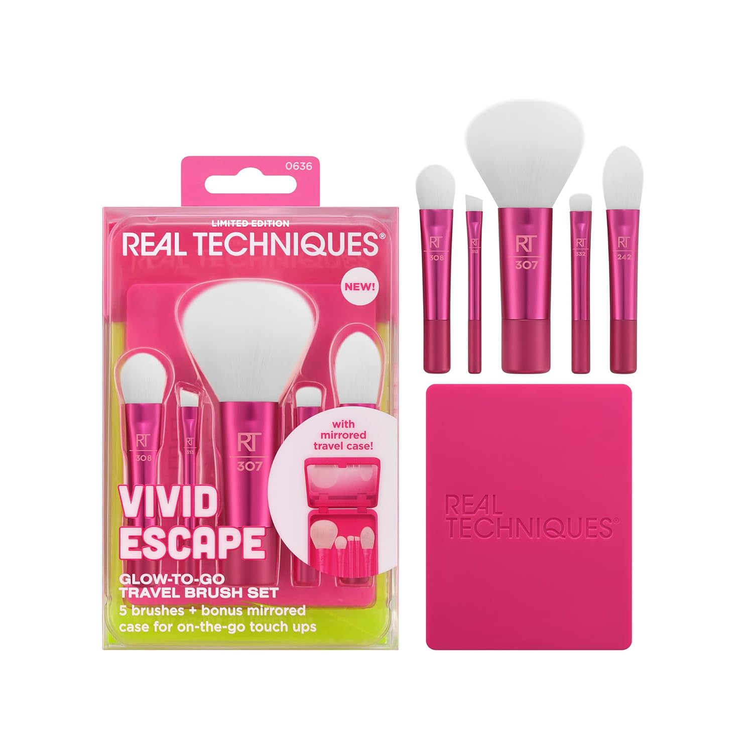 Real Techniques Vivid Escape Glow-To-Go Juego de brochas de maquill...