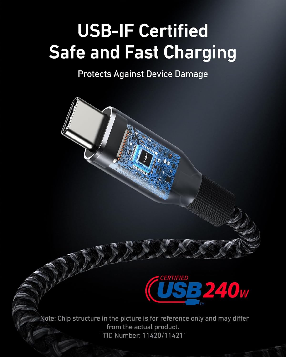 Anker Prime - Cable USB C a USB C, cable de carga rápida de 240 W,...