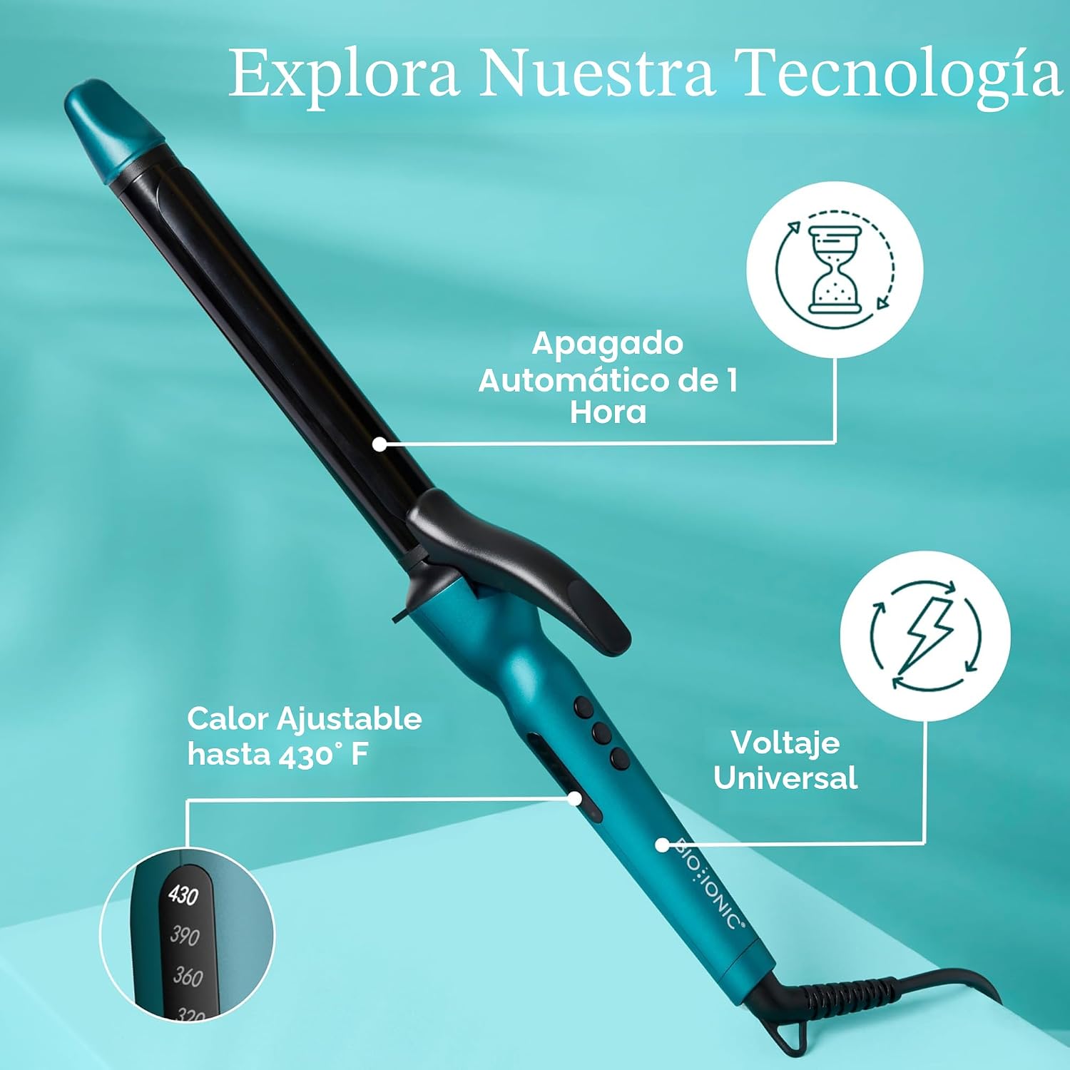 Bio Ionic Rizador de Cilindro Largo, Rizador de Pelo con Tecnología...