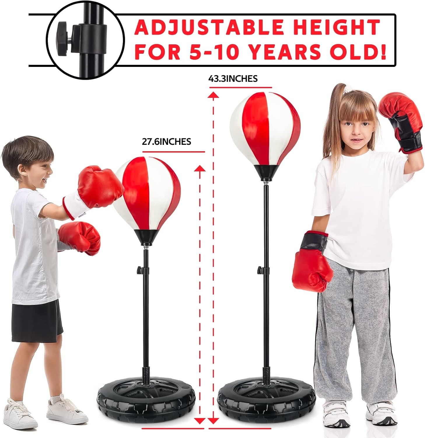 Springflower - Gran saco de boxeo para niños, incluye 2 guantes de...