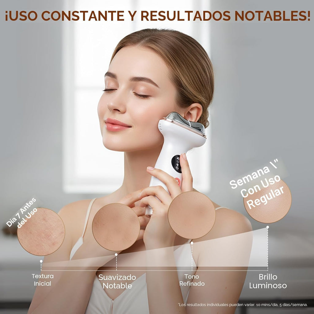 Dispositivo facial de microcorriente con terapia de luz roja \u2013...