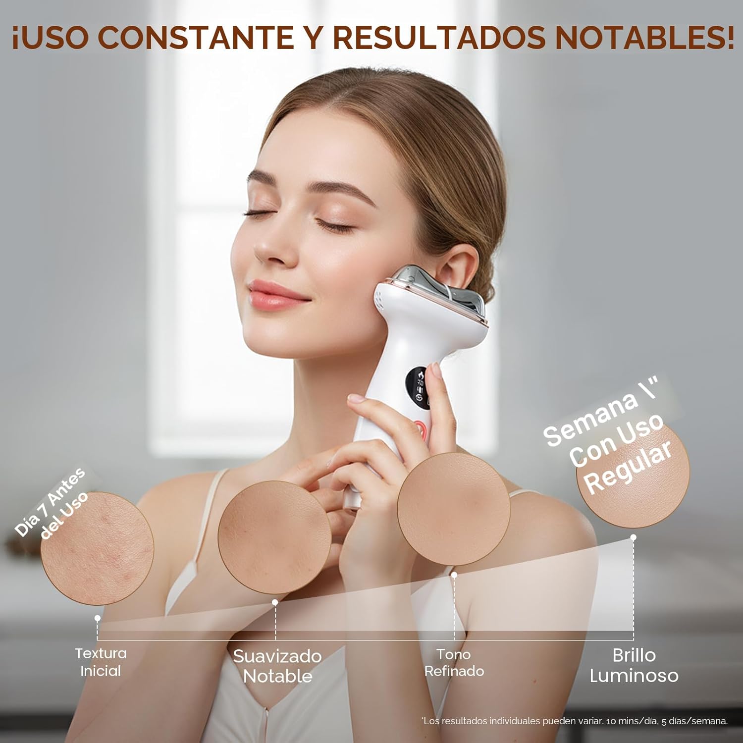 Dispositivo facial de microcorriente con terapia de luz roja \u2013...