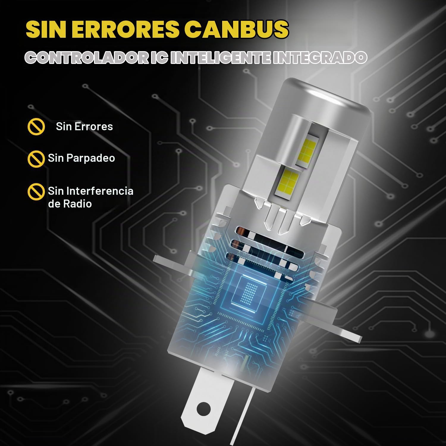 Bombillas 9003\/H4 Hi\/Low 90000LM 1:1 tamaño halógeno, Plug and Pl...