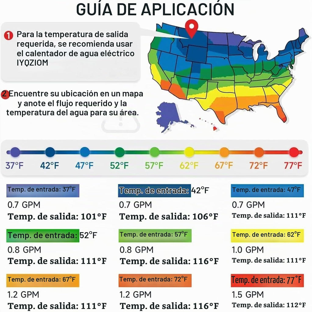 Calentador de agua eléctrico instantáneo de 240 V 6.5 kW. Calentado...